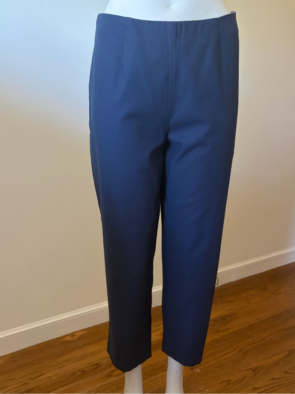 Frances Valentine Navy Cropped Straight-Leg Pants